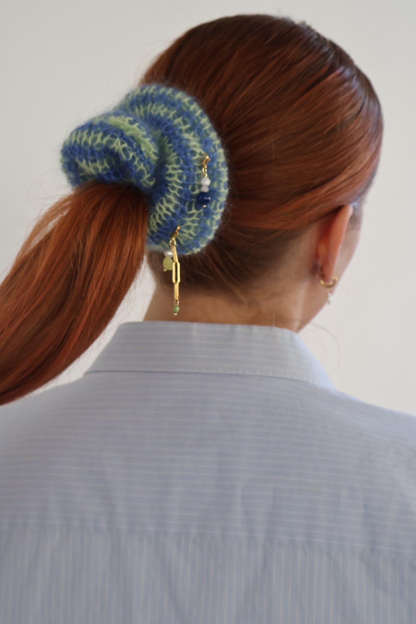 Scrunchie Silky Striped