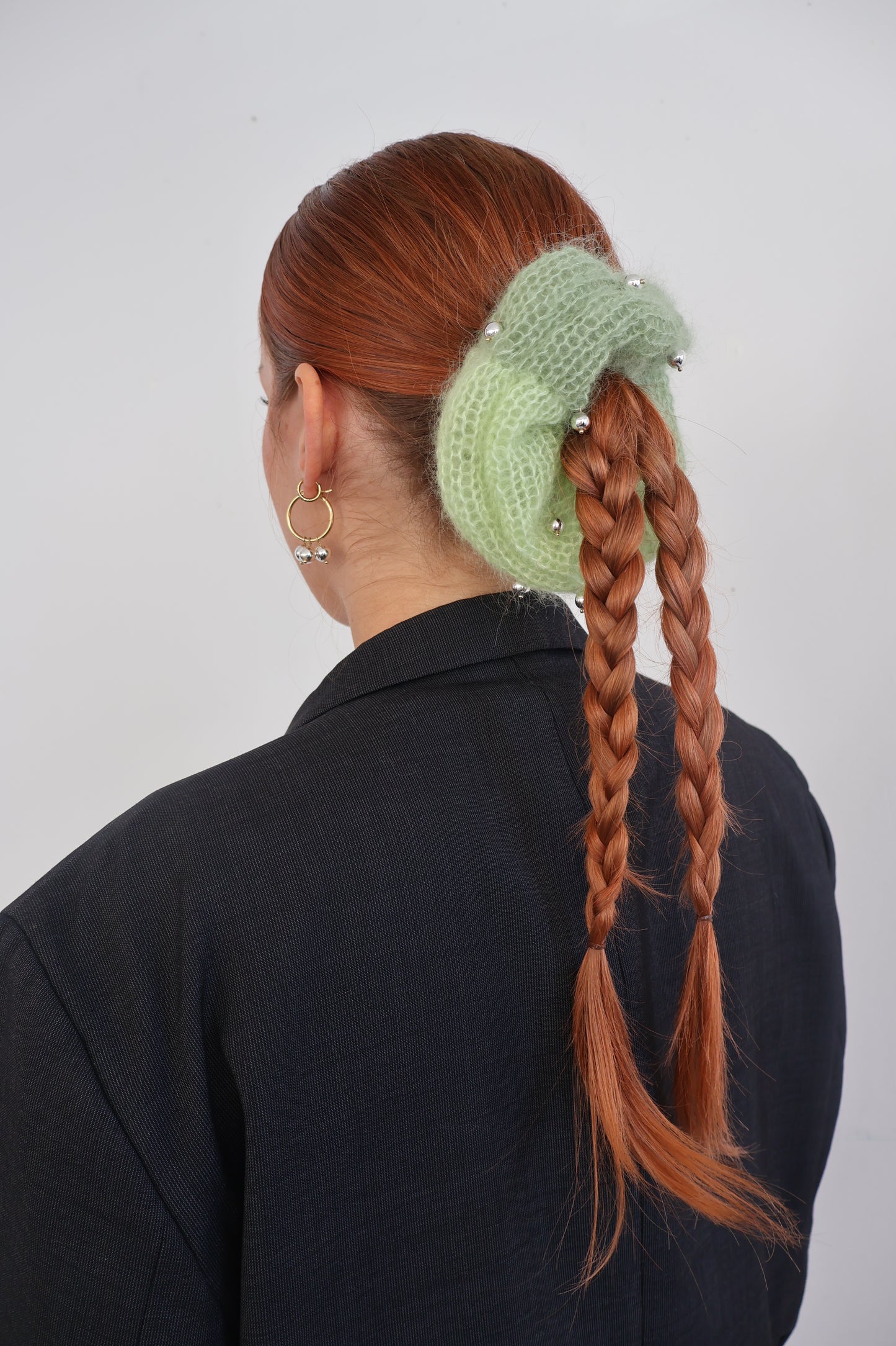 Scrunchie Silver Moss